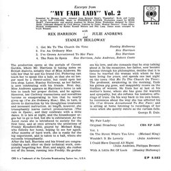 My Fair Lady Soundtrack (Alan J. Lerner, Frederick Loewe) - CD Back cover
