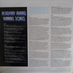 Academy Award Winning Songs Soundtrack (Various Artists) - CD Back cover