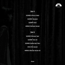 Suspiria Ścieżka dźwiękowa (Dario Argento, Agostino Marangolo, Massimo Morante, Fabio Pignatelli, Claudio Simonetti) - Tylna strona okladki plyty CD