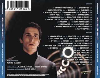 Equilibrium Soundtrack (Klaus Badelt) - CD-Rückdeckel