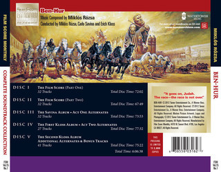 Ben-Hur Bande Originale (Miklós Rózsa) - CD Arrière
