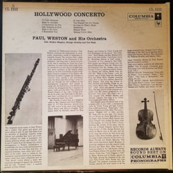 Hollywood - Paul Weston And His Orchestra Ścieżka dźwiękowa (Various Artists, Paul Weston) - Tylna strona okladki plyty CD