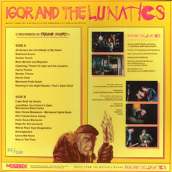 Igor And the Lunatics Soundtrack (Sonia Rutstein) - CD Back cover
