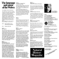 The Language And Music Of The Wolves Soundtrack (Robert Redford) - CD Back cover