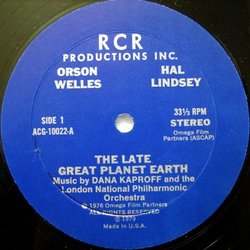 The Late Great Planet Earth Colonna sonora (Dana Kaproff, Hal Lindsey, Orson Welles) - cd-inlay