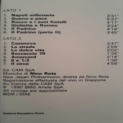 Concerto di Musiche da Film Soundtrack (Nino Rota) - CD Back cover