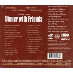 Dinner With Friends サウンドトラック (Dave Grusin) - CD裏表紙