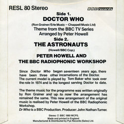 Doctor Who Ścieżka dźwiękowa (Ron Grainer, Peter Howell) - Tylna strona okladki plyty CD