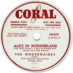 Alice In Wonderland: I'm Late / Alice In Wonderland サウンドトラック (Various Artists, George Cates, The Modernaires) - CDインレイ