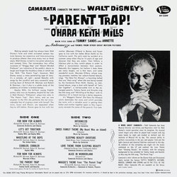 The Parent Trap! Soundtrack (Annette Funicello, Hayley Mills, Maureen O'Hara, Camarata Orchestra, Tommy Sands, The School Belles, Paul J. Smith) - CD Back cover
