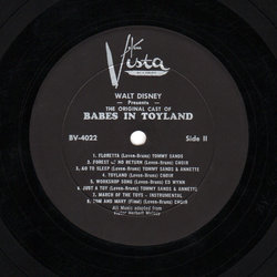 Babes in Toyland Soundtrack (Ray Bolger, Henry Calvin, Annette Funicello, Victor Herbert, Ann Jilliann, Mary McCarty, Tommy Sands, Ed Wynn) - cd-inlay