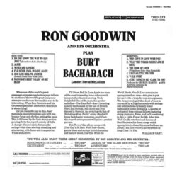 Ron Goodwin & His Orchestra Play Burt Bacharach Soundtrack (Various Artists, Burt Bucharach, Ron Goodwin) - CD Trasero
