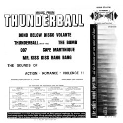 Music From Thunderball Ścieżka dźwiękowa (Various Artists) - Tylna strona okladki plyty CD