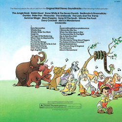 The Greatest Hits Of Walt Disney Ścieżka dźwiękowa (Various Artists) - Tylna strona okladki plyty CD