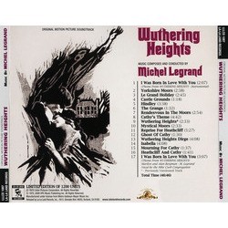 Wuthering Heights Ścieżka dźwiękowa (Michel Legrand) - Tylna strona okladki plyty CD