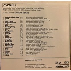 Overkill Ścieżka dźwiękowa (Christoph Ebenthal) - Tylna strona okladki plyty CD