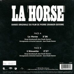 La Horse Soundtrack (Serge Gainsbourg, Jean-Claude Vannier) - CD Back cover