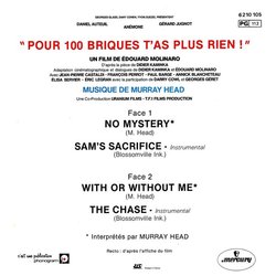 Pour 100 briques t'as plus rien! Soundtrack (Murray Head) - CD Back cover