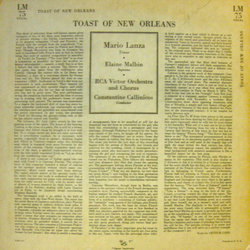 The Toast Of New Orleans Ścieżka dźwiękowa (Nicholas Brodssky, Sammy Cahn) - Tylna strona okladki plyty CD