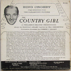 The Country Girl Ścieżka dźwiękowa (Harold Arlen, Ira Gershwin) - Tylna strona okladki plyty CD