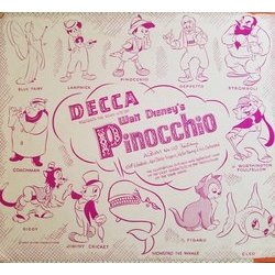 Decca Presents The Song Hits Of Walt Disney's Pinocchio Colonna sonora (Leigh Harline	, Ned Washington) - cd-inlay
