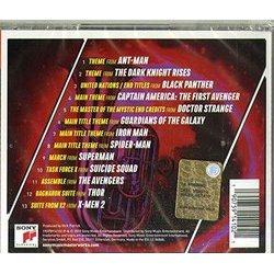 Ultimate Superheroes - Music To Save The World To Soundtrack (Tyler Bates, Christophe Beck, Ludwig Gransson, Alan Silvestri, John Williams, Hans Zimmer) - CD Back cover