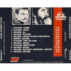 Solaris, The Mirror, Stalker: Films By Andrei Tarkovsky Ścieżka dźwiękowa (Edward Artemyev) - Tylna strona okladki plyty CD
