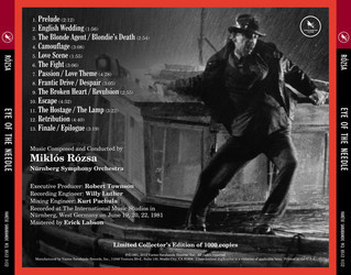 Eye of the Needle Soundtrack (Mikls Rzsa) - CD Back cover