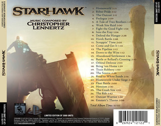 Starhawk Ścieżka dźwiękowa (Christopher Lennertz) - Tylna strona okladki plyty CD