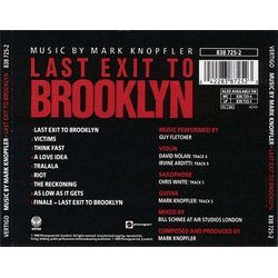 Last Exit to Brooklyn Ścieżka dźwiękowa (Various Artists, Mark Knopfler) - Tylna strona okladki plyty CD