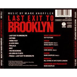 Last Exit to Brooklyn Ścieżka dźwiękowa (Various Artists, Mark Knopfler) - Tylna strona okladki plyty CD