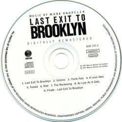 Last Exit to Brooklyn サウンドトラック (Various Artists, Mark Knopfler) - CDインレイ