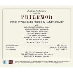 Philemon Ścieżka dźwiękowa (Tom Jones, Harvey Schmidt) - Tylna strona okladki plyty CD