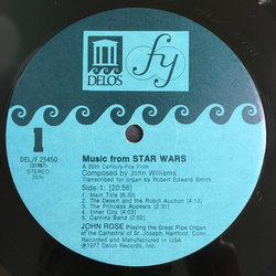 Music From Star Wars サウンドトラック (John Rose, John Williams) - CDインレイ