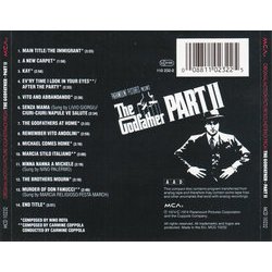 The Godfather: Part II Soundtrack (Carmine Coppola, Nino Rota) - CD Back cover