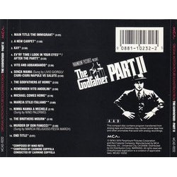 The Godfather: Part II Ścieżka dźwiękowa (Carmine Coppola, Nino Rota) - Tylna strona okladki plyty CD