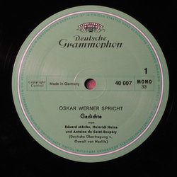 Oscar Werner Spricht Gedichte Soundtrack (Various Artists) - cd-cartula