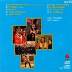 Big Trouble in Little China Ścieżka dźwiękowa (John Carpenter, Alan Howarth) - wkład CD