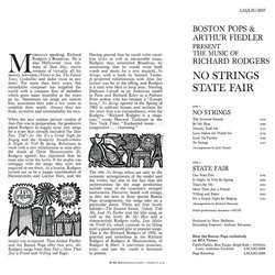 No Strings / State Fair Ścieżka dźwiękowa (Arthur Fiedler, Richard Rodgers) - Tylna strona okladki plyty CD