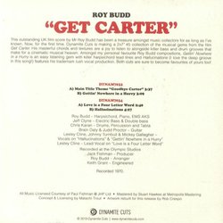 Get Carter Ścieżka dźwiękowa (Roy Budd) - Tylna strona okladki plyty CD