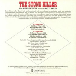 The Stone Killers Ścieżka dźwiękowa (Roy Budd) - Tylna strona okladki plyty CD