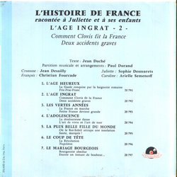 L'Histoire De France Raconte  Juliette Et  Ses Enfants L'age Ingrat 2 Soundtrack (Jean Duch, Paul Durand) - CD Trasero