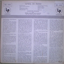 April In Paris Soundtrack (Various Artists, Paul Durand, Jacqueline Franois, Michel Legrand) - CD Achterzijde