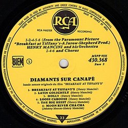 Diamants sur canapé Bande Originale (Henry Mancini) - cd-inlay