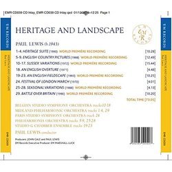 Heritage & Landscape Ścieżka dźwiękowa (Paul Lewis) - Tylna strona okladki plyty CD