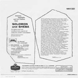 Solomon And Sheba Soundtrack (Mario Nascimbene) - CD Back cover