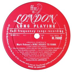 Nine Hours To Rama サウンドトラック (Malcolm Arnold) - CDインレイ