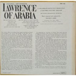 Lawrence of Arabia Ścieżka dźwiękowa (Maurice Jarre) - Tylna strona okladki plyty CD