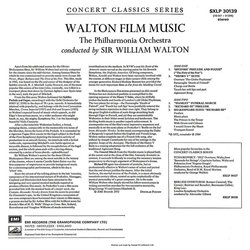 Walton Film Music Ścieżka dźwiękowa (William Walton) - Tylna strona okladki plyty CD