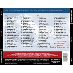 Alive Soundtrack (James Newton Howard) - CD-Rückdeckel